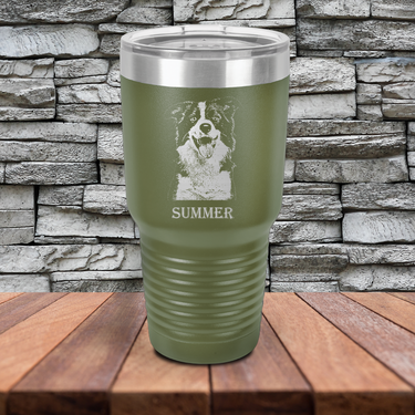 Custom Pet Photo Engraved 30oz Tumbler Gift for Pet Owner